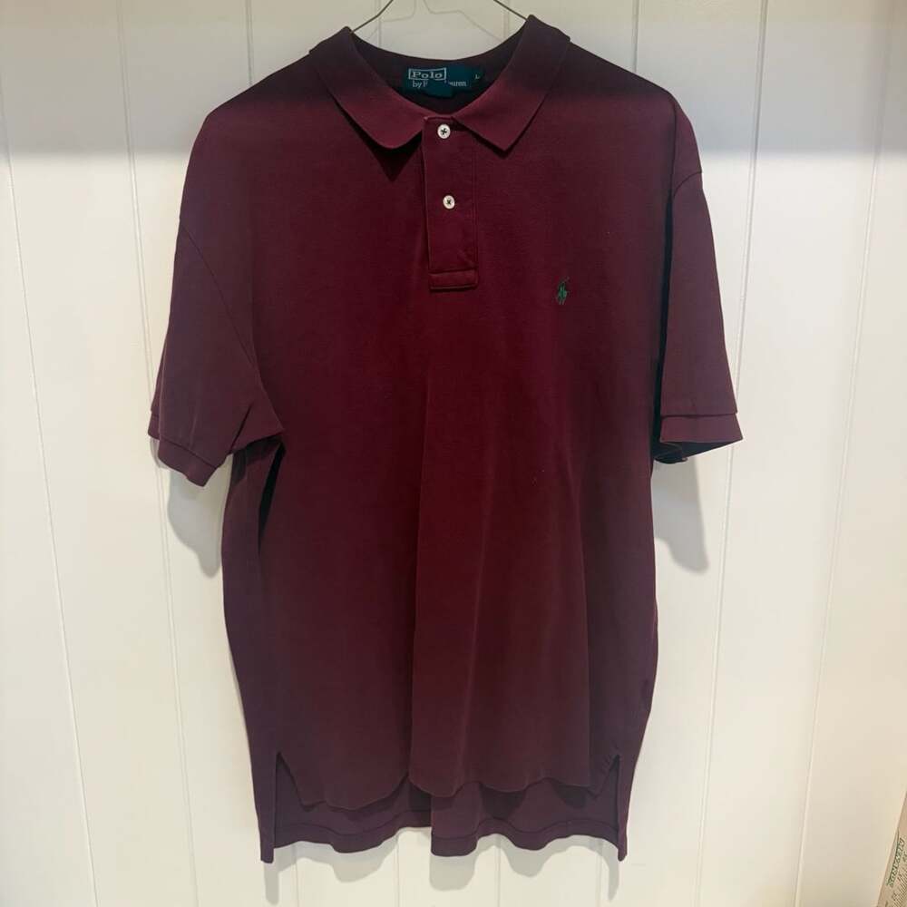 Polo Ralph Lauren Men's Burgundy Short Sleeve Cotton Polo Shirt Size L